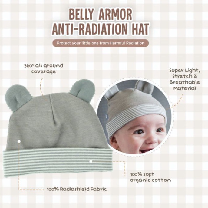 Topi anti radiasi belly armor mouse baby hat kain organik