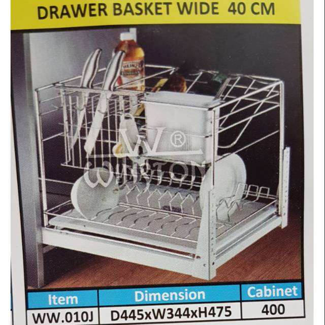 Rak piring tarik stainless winston WW 10 j