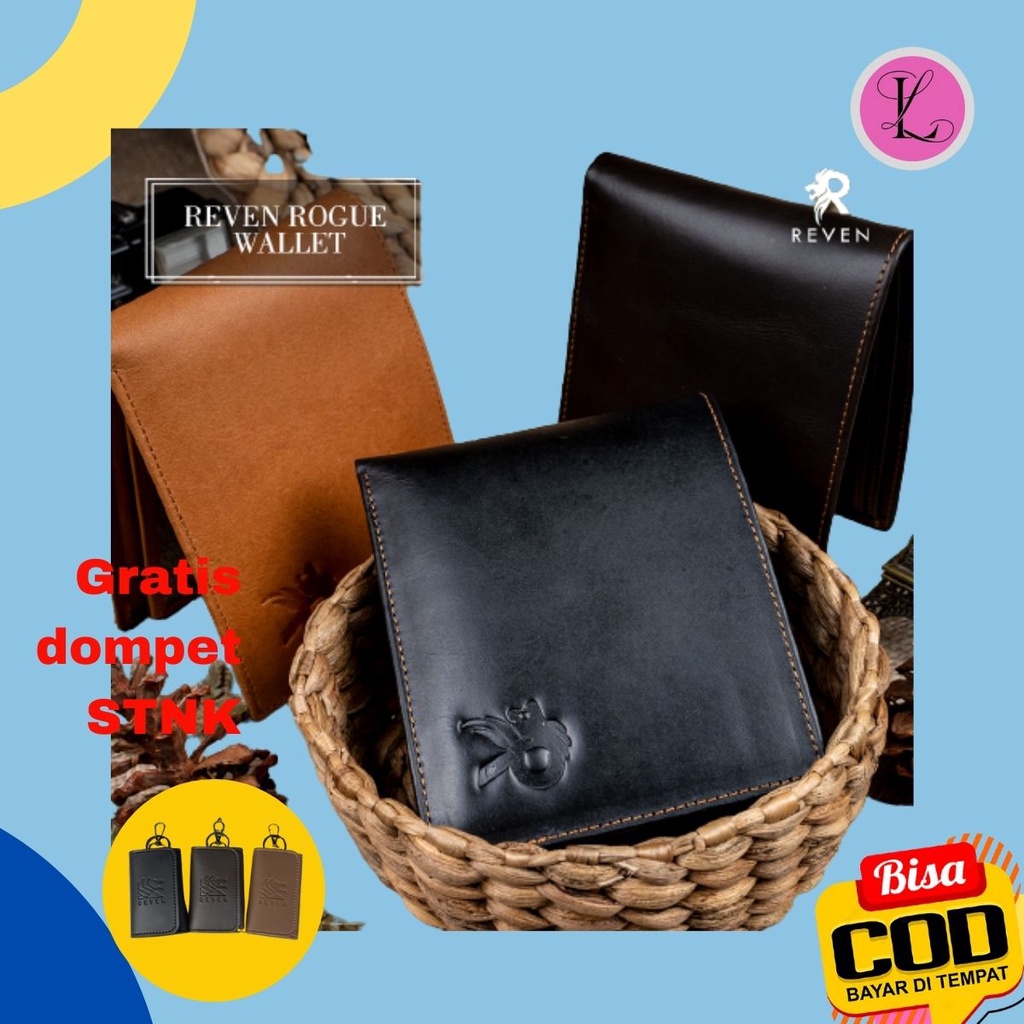 Dompet Kartu Atm Pria Laki laki 100% Kulit Asli Slot Kartu Banyak Model Lipat Casual Dompet Cowok Ku