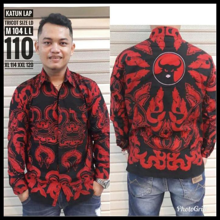 Hotlist Batik Solo Kemeja Hem Panjang Pdi Perjuangan Pdi-P 3 Barcellone Batik