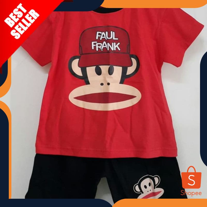 TERMURAH SETELAN ANAK  PAUL FRANK MERAH TOPI | KAOS KARAKTER ANAK ORIGINAL
