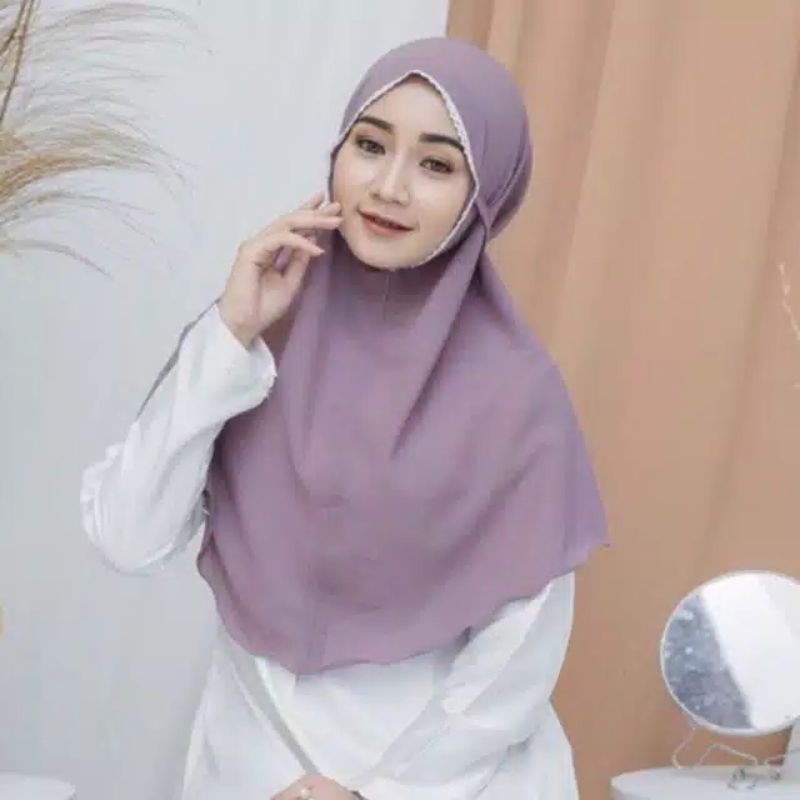 (BMR)Bergo maryam renda khimar Al-azhar Jilbab instan kerudung diamond hijab daily