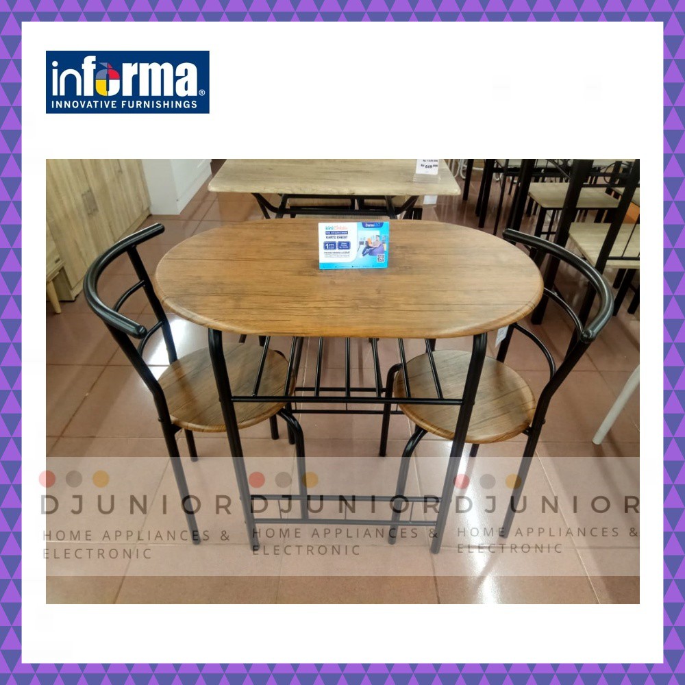 INFORMA SELMA - HANA MEJA MAKAN SET / MEJA MINIMALIS 2 KURSI / TABLE SET