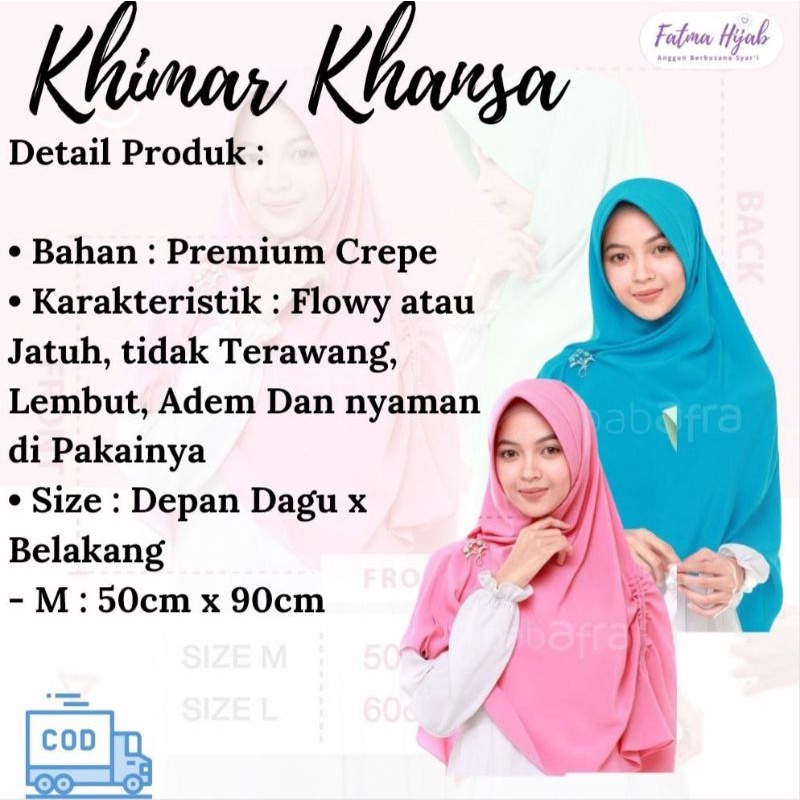 Jilbab Khimar AFRA KHANSA size L pet Antem Hijab Instan