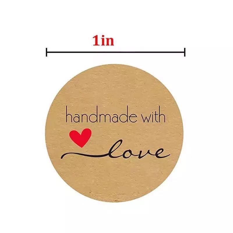 [500Pcs/Roll] Sticker Handmade With Love Stiker Label Bakery Baked With Love