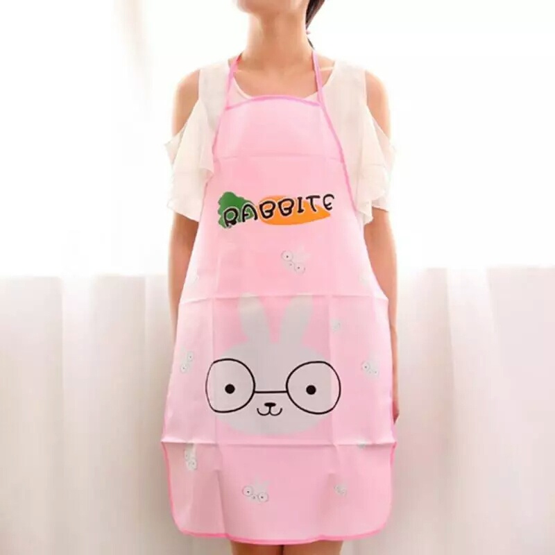 Celemek Masak Anti Air /Apron dapur Transparant / Waterproof Karakter CL01