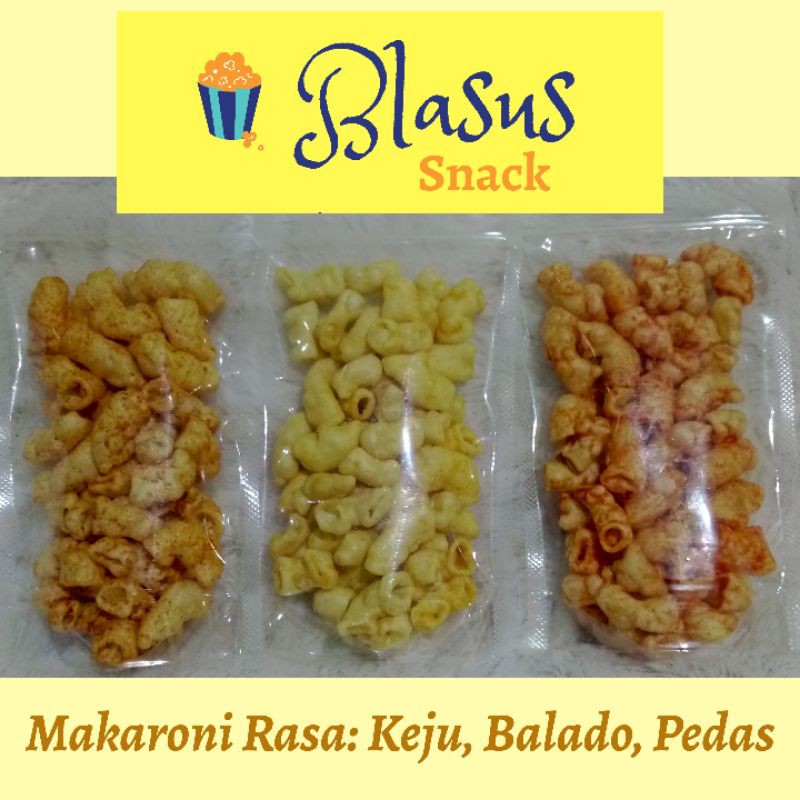 

Makaroni Blasus Snack Rasa Keju, Balado, Pedas Gurih