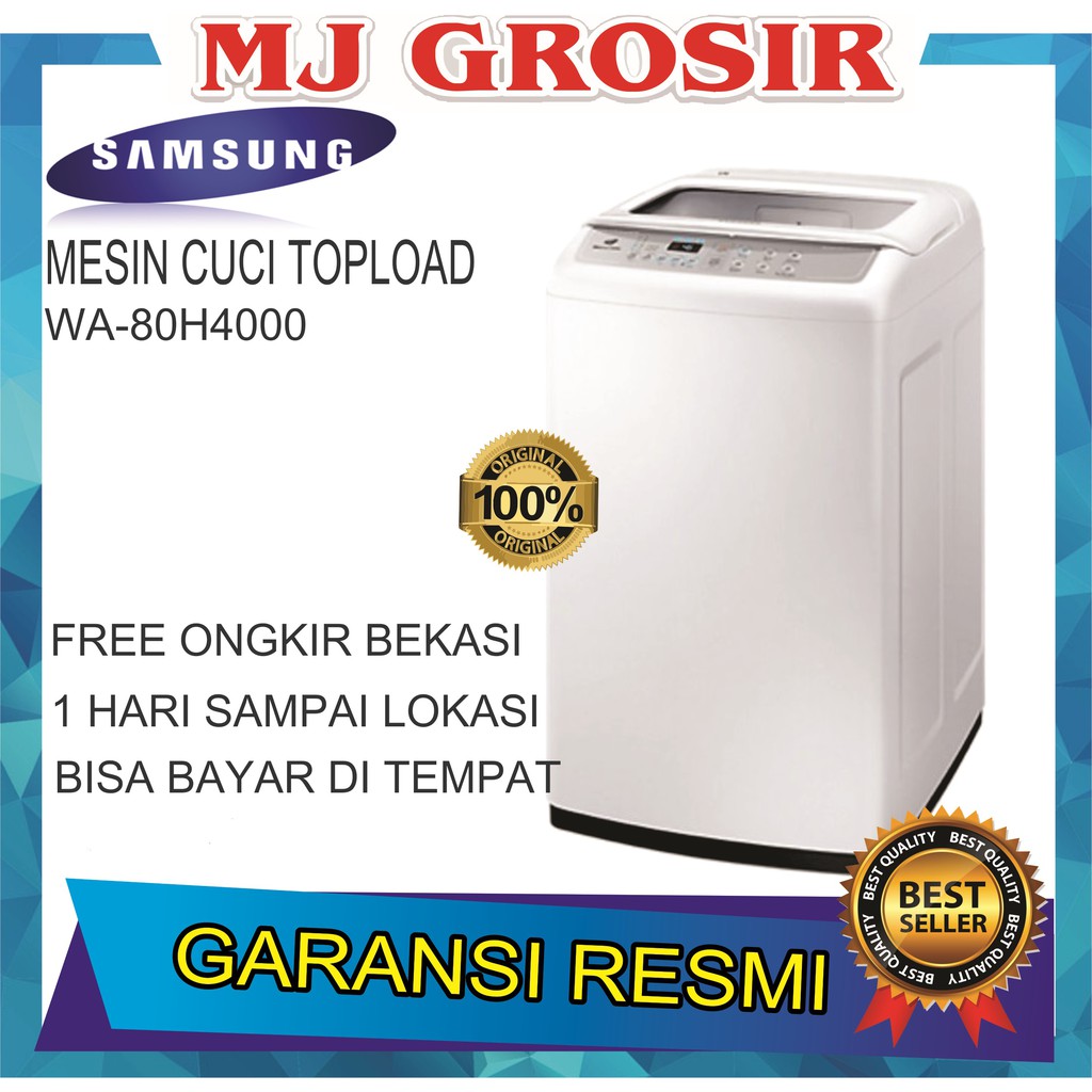 MESIN CUCI 1 TABUNG SAMSUNG WA 80H4000 TOP LOADING 8 KG DIAMOND DRUM