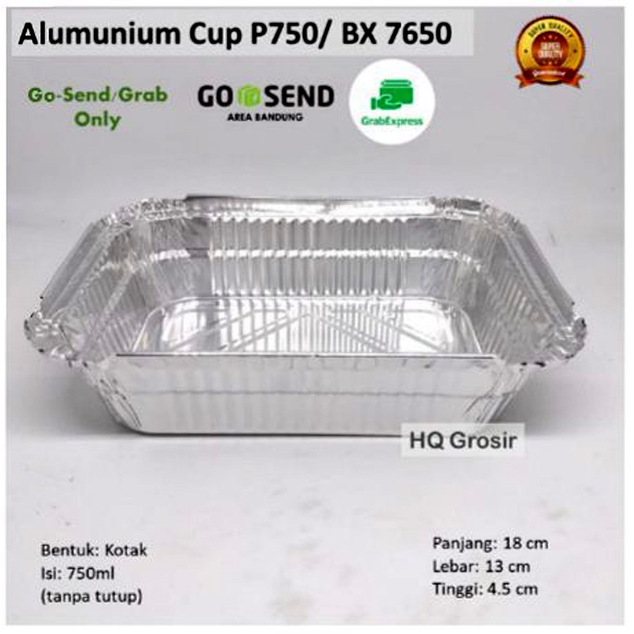Alumunium Foil Cup Kotak P750/BX7650 - 1 Pack isi 20pcs