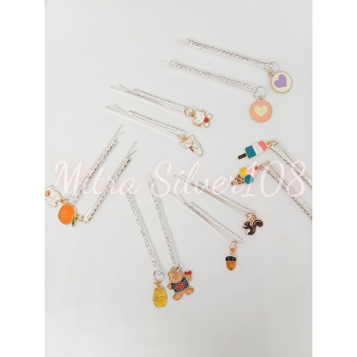 [MS108] JTL 01 - Jepit Rambut Hairclip Silver / Jepit Rambut Lidi Motif Korea  / Aksesoris Rambut
