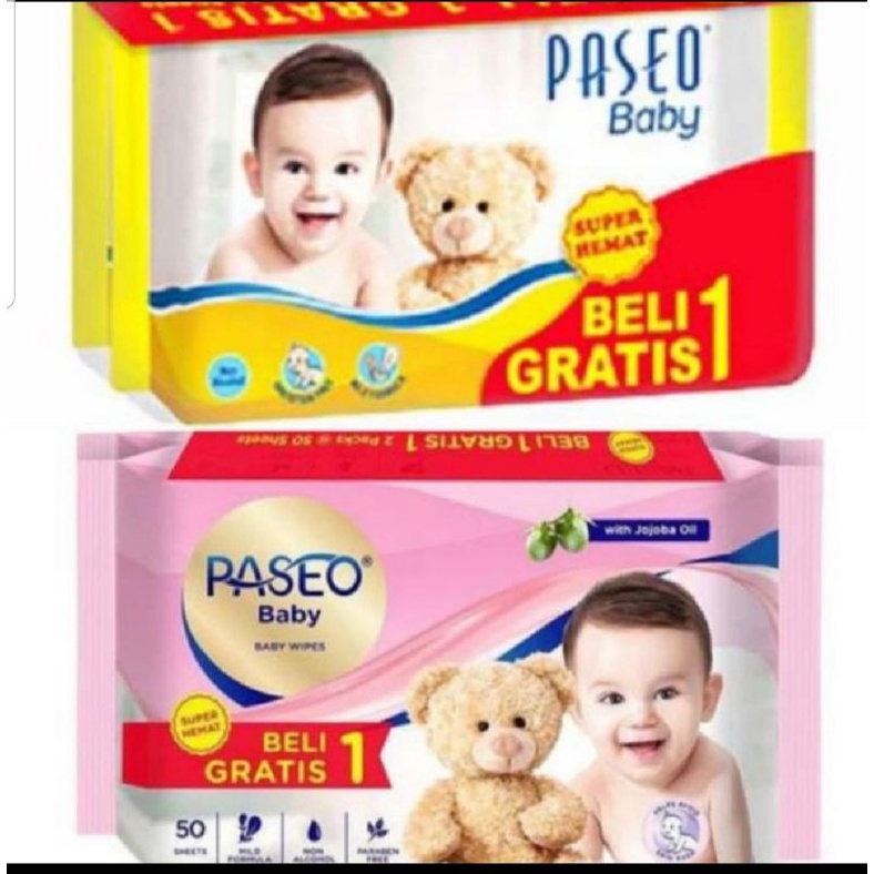 Buy 1 Get 1 PASEO Baby Wipes 50s +50s Tisu Basah Bayi