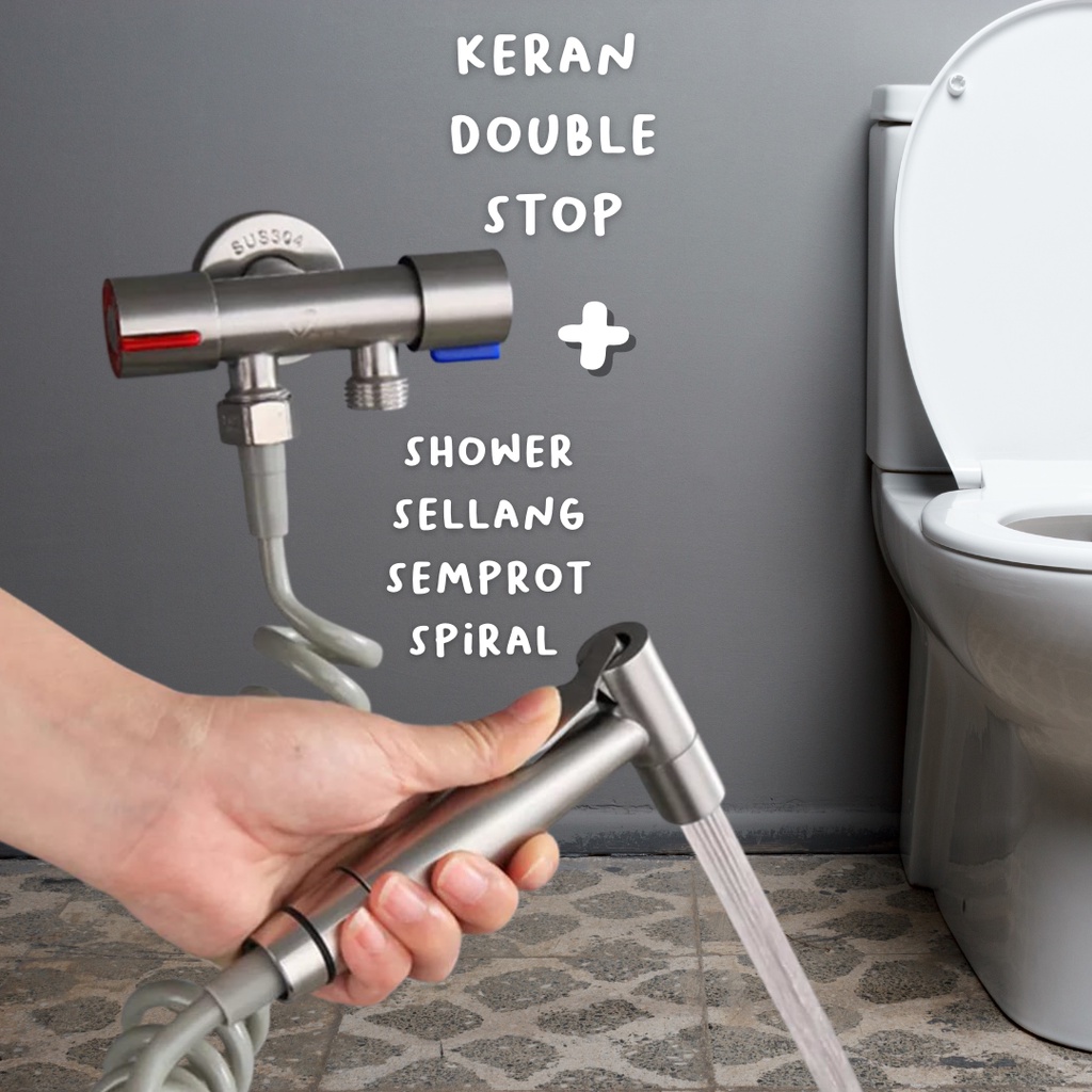 Jet Shower Kloset komplit Toilet Closet Wasser stainless steel (PILIH VARIASI)