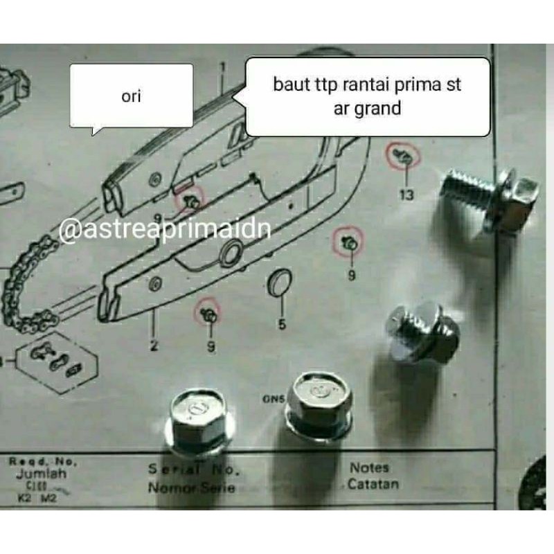 baud katengkas tutup rantai astrea prima star grand dkk ori
