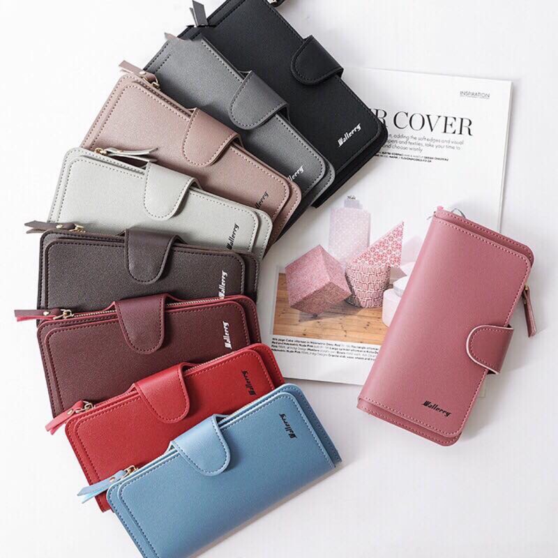 ( GS ) Dompet Lipat DPanjang ompet Wanita Polos Korea Fashion