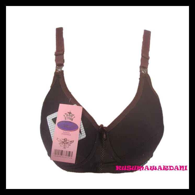 TERLARIS Queenie |Pakaian Dalam Wanita Sport Bra / BH Busa Tipis Tanpa Kawat - 34B, Putih Gading