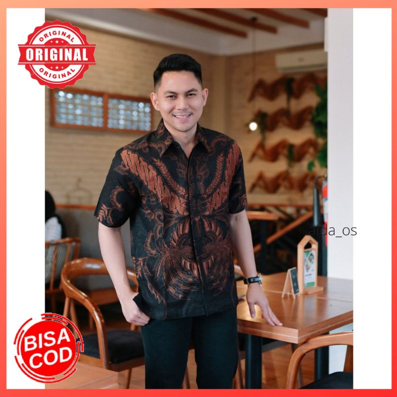 BATIK PRABUSENO KEMEJA BATIK DOBBY BRAMANTYO PENDEK BATIK KERJA