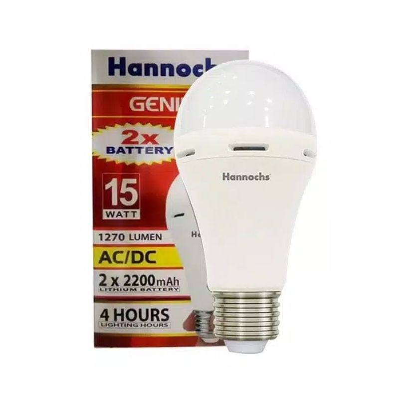 Bohlam LED Emergency AC/DC Hannochs Genius 6W/8W/10W/12W/15W