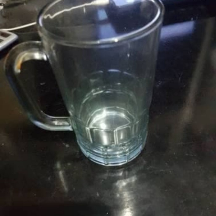 Gelas Beer - Gelas Kaca tebal - gelas es teh manis motif kotak B