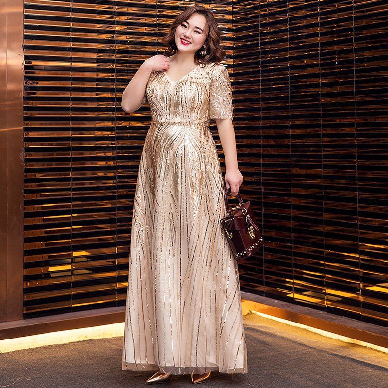 PS69 XL-6XL / Custom Ukuran - Gaun Plus Size Bridal Mewah Import dress big size gaun big size gold R