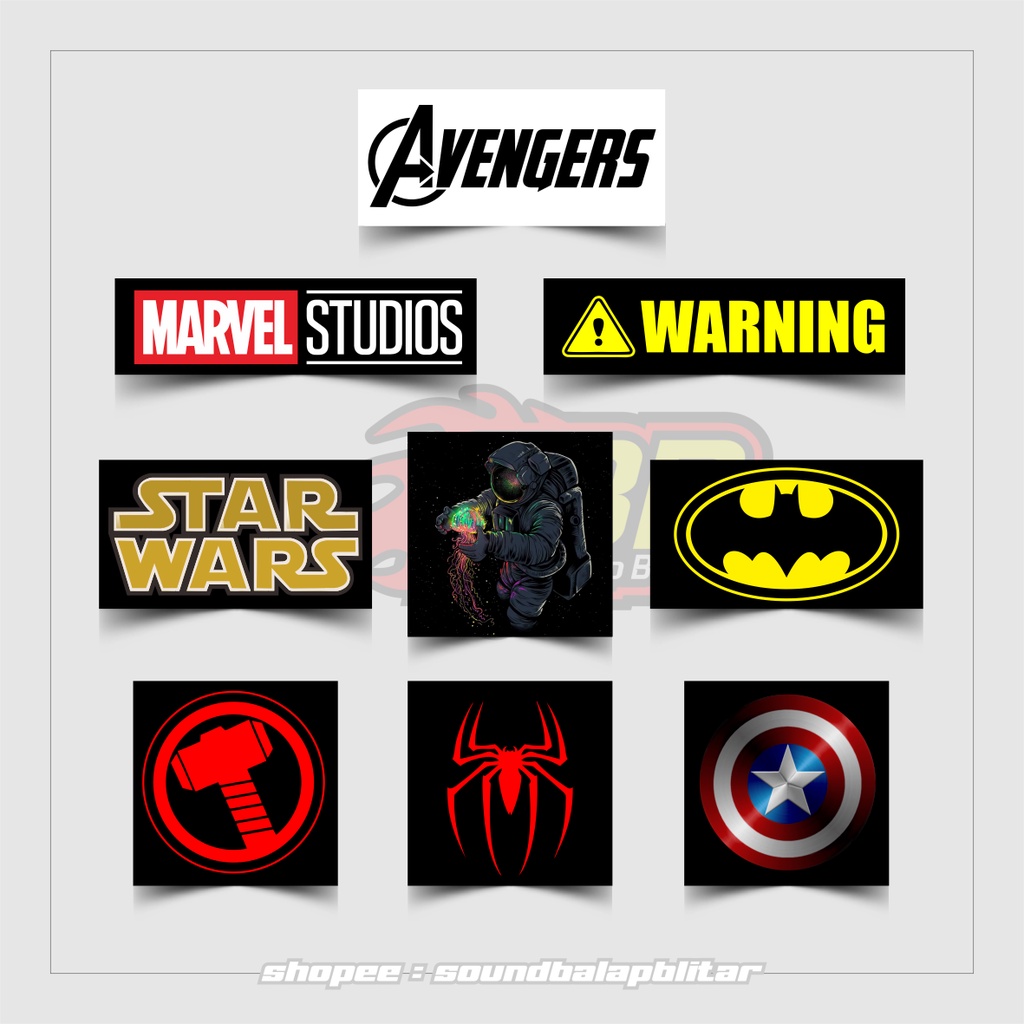 Stiker Film Marvel Batman Avengers Spiderman - Soundbalapblitar