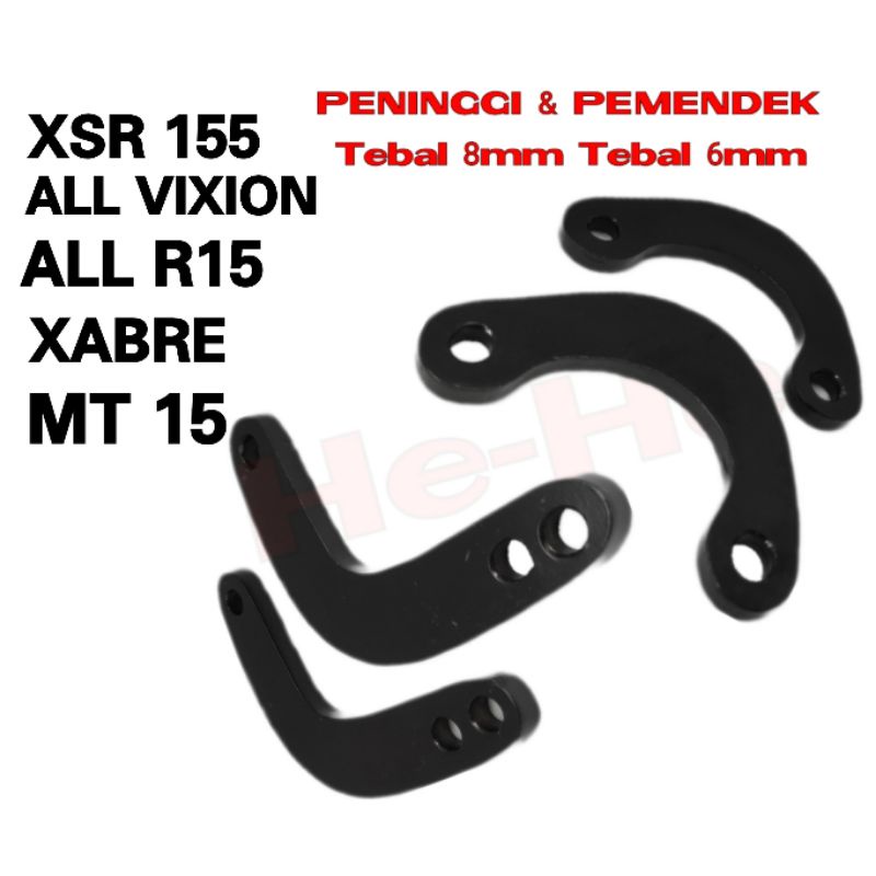 PENINGGI VIXION & PEMENDEK VIXION TEBAL 8MM PENINGGI SHOCK BELAKANG VIXION R15 XABRE XSR MT15