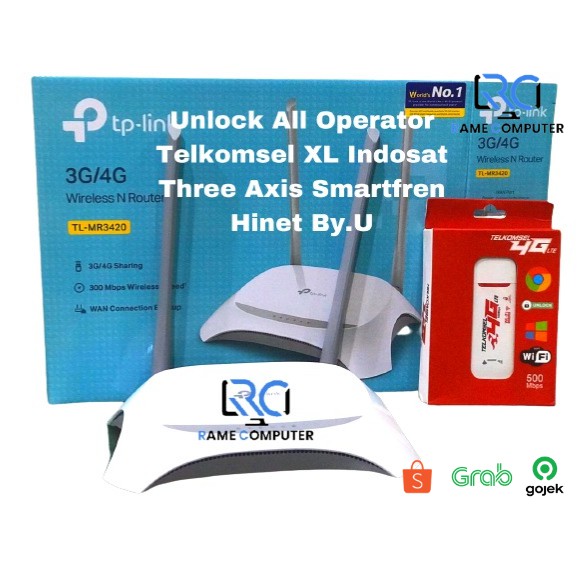 Paket Router Wifi TP-Link MR3420 / TP-Link MR3020 + Modem 4G LTE Unlocked All Operator GSM