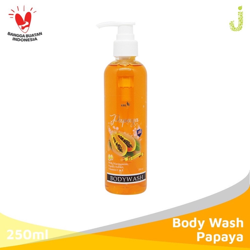 PROMO PAPAYA BODY WASH 250ML/SABUN CAIR PAPAYA ANTIBACTERIAL BRIGHTENING BPOM FC PROMO