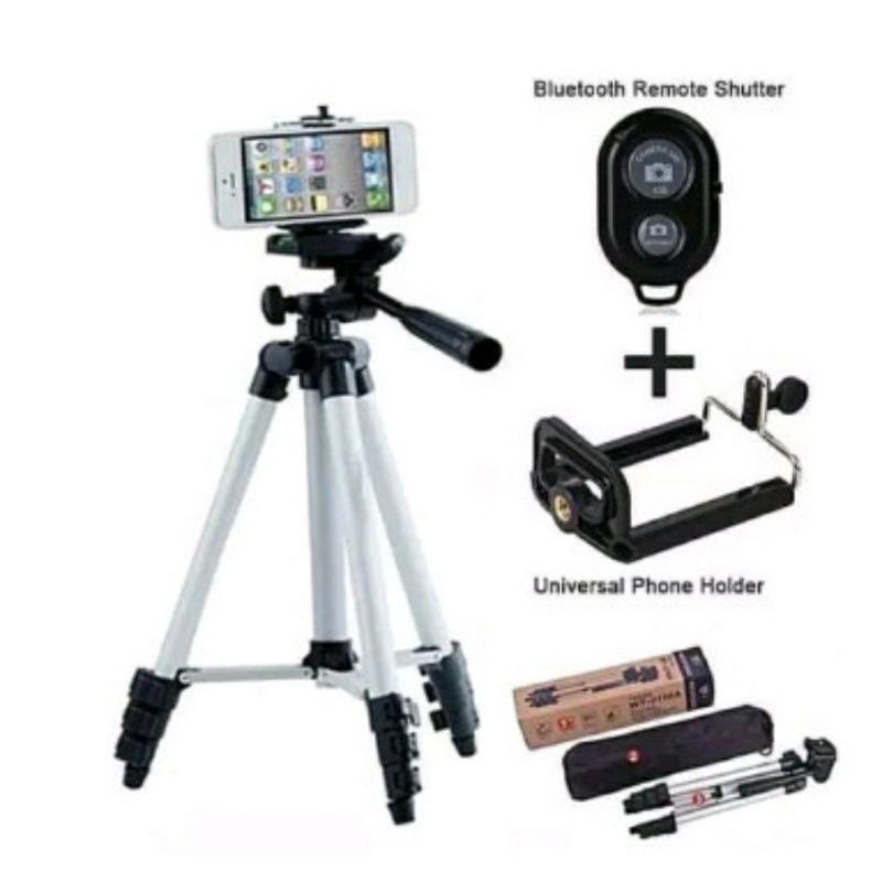 TRIPOD BLUETOOTH UNIVERSAL HP CAMERA DK 3888 WITH REMOTE FREE SARUNG