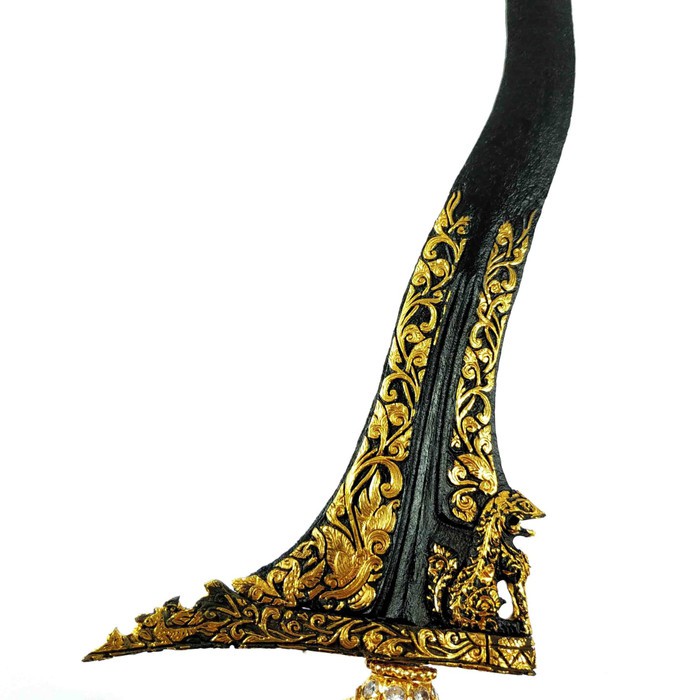 Keris Kamardikan Singa Singo Barong Luk 5 Pamor Keleng Kinatah Kamoragan