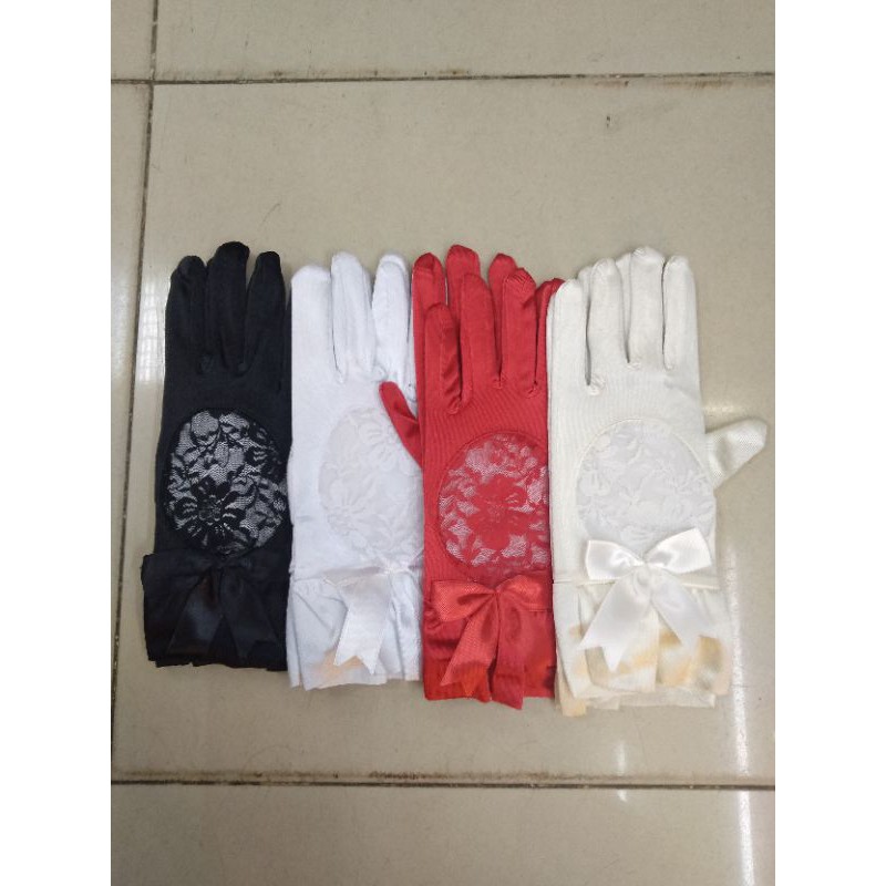 Sarung Tangan Satin Pendek Wedding-Gloves Pesta