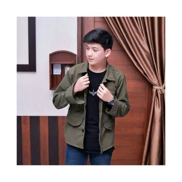 Ando Jaket Kanvas - Hijau Tua