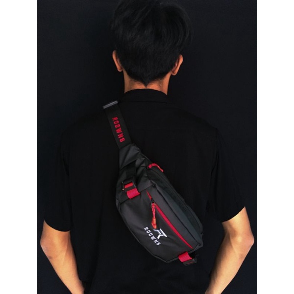 Tas Selempang Pria Waterproof Waist Bag FOSGATE Anti Air Free Sendal Gunung Jepit Xtrail