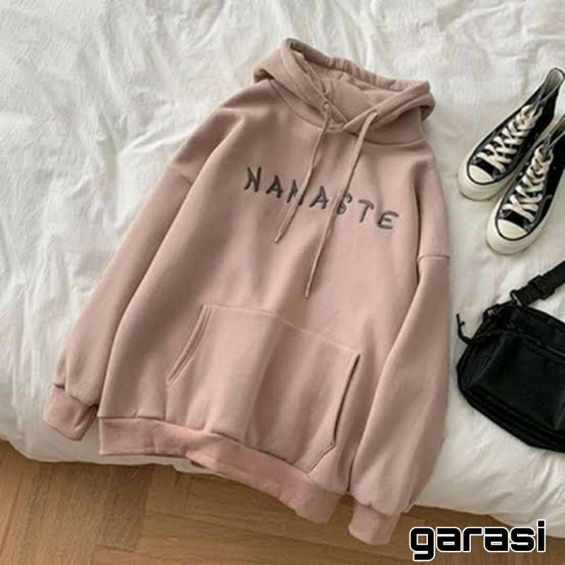 sweater wanita-hoodie wanita terbaru-sweater terlaris kekinian 2021-grosir sweater korean style-Namaste coklat
