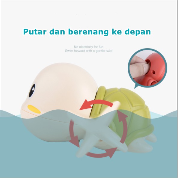 [ OBJ ]  Mainan Mandi Bayi Bermain Keren Berenang Penyu Kartun/Mainan Mandi Bayi Dan Anak/Toy Turt