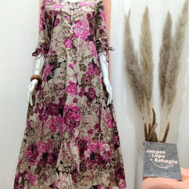 Gamis katun jepang rempel
