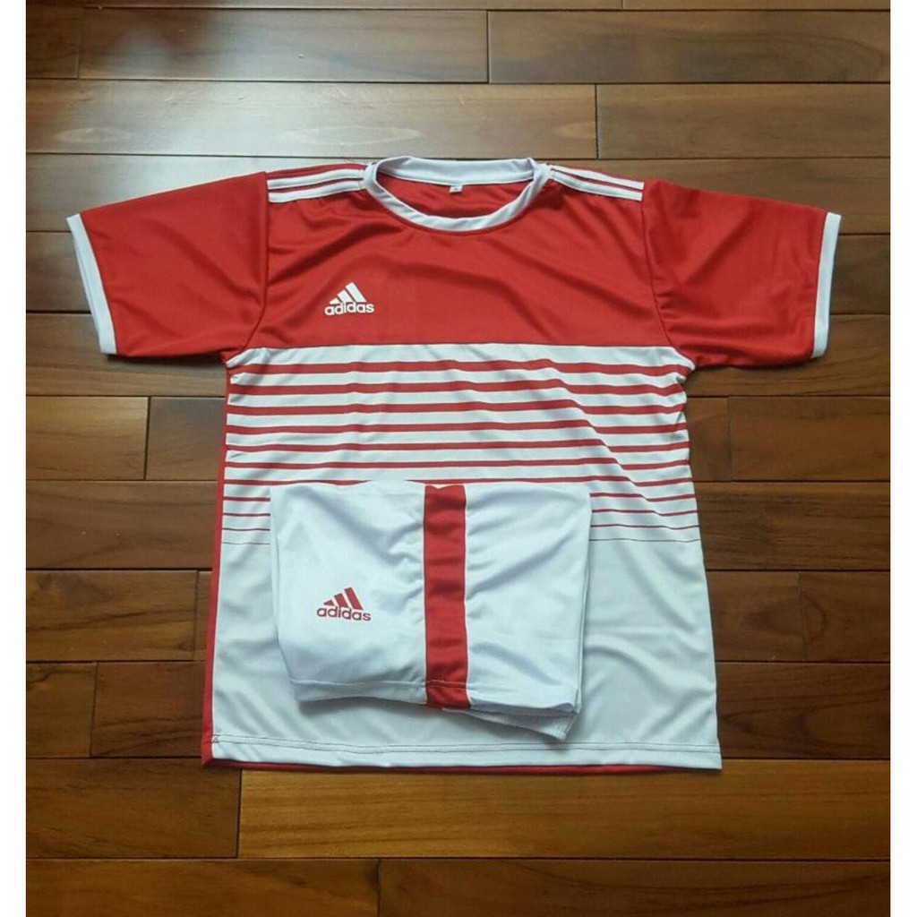 SUNDUL GAN Jersey Baju Setelan Futsal Bola Adidas Merah Putih