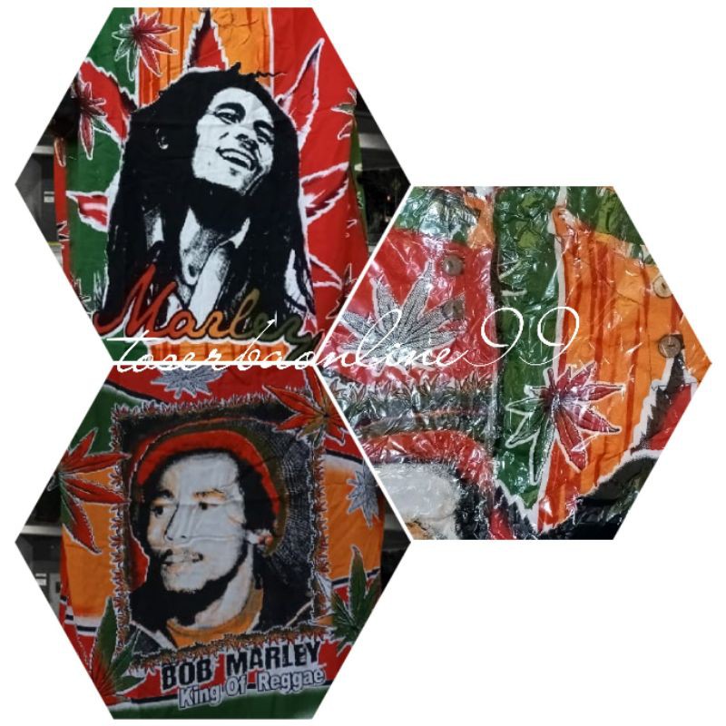 NEW UPDATE Baju Bali Bob Marley Corak Warna Random