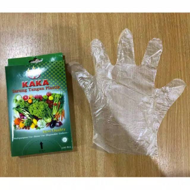 Sarung tangan plastik isi 100pcs/ 50 pasang sarung tangan pelindung