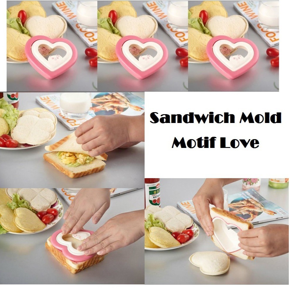 Cetakan Roti Tawar Bentuk Hati Love Mold Cetakan Bento Love