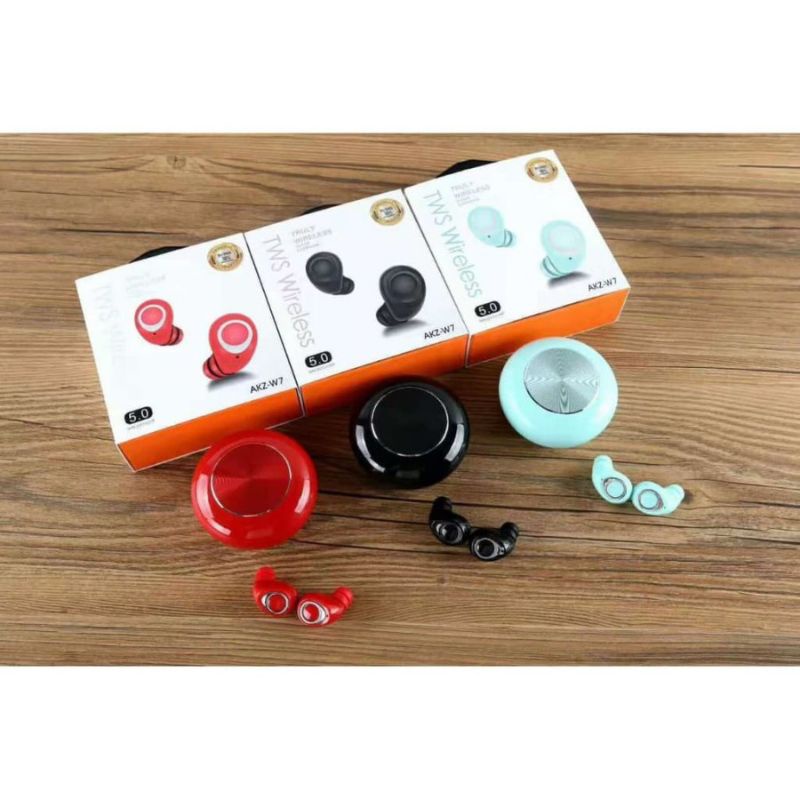 Hokkiterus21⭐⭐⭐⭐⭐ TWS AKZ W7 earphone earbuds bluetooth headseat kontrol sentuh stereo wireless headphone