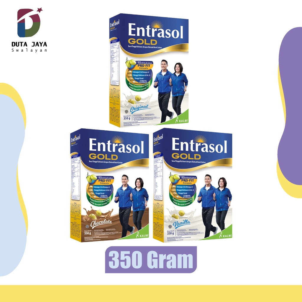 

Entrasol Gold Susu Tinggi Kalsium Nutrisi Lansia Original, Vanilla, Chocolate 340 Gram