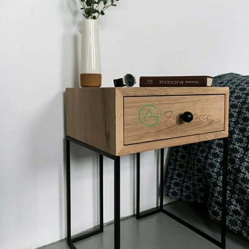 Meja Nakas Terbaru Walcoot Kayu Jati Rangka Besi