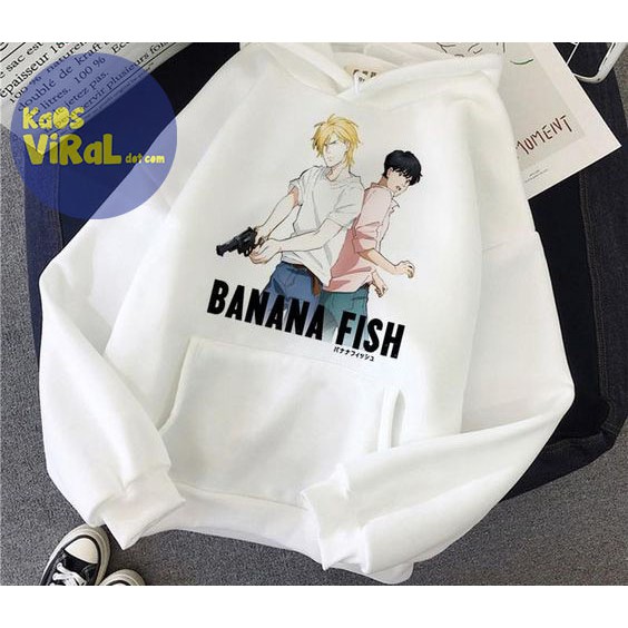 JACKET HOODIE ANIME BANANA FISH WHITE HOODIE