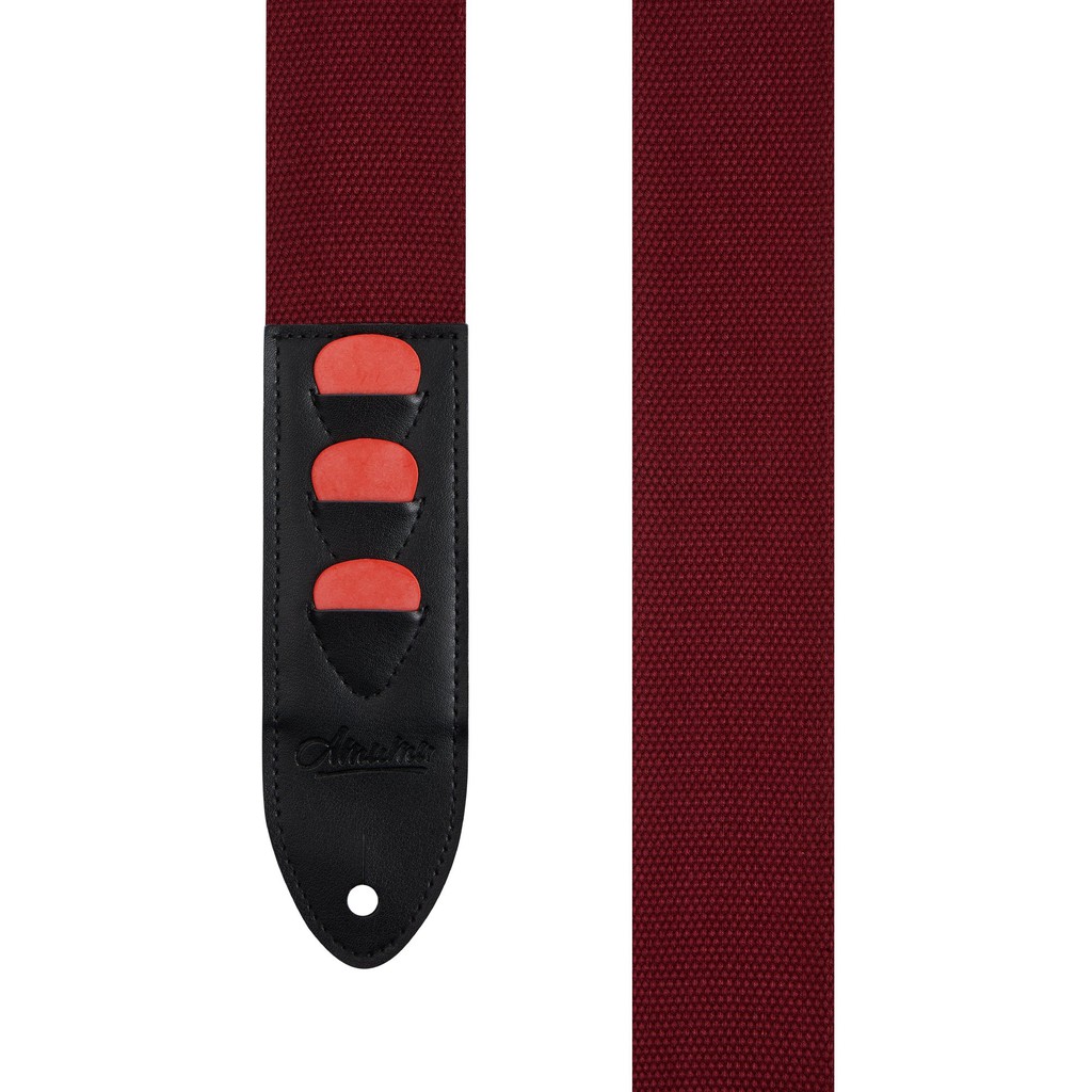 Amumu CO24W-RD Strap Gitar motif Red Soft Cotton with 3 Pick Holder