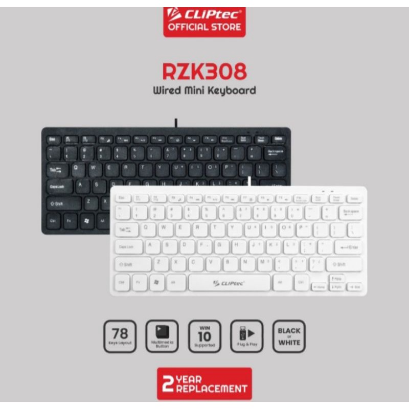 keyboard mini multimedia buton cliptec Rzk308