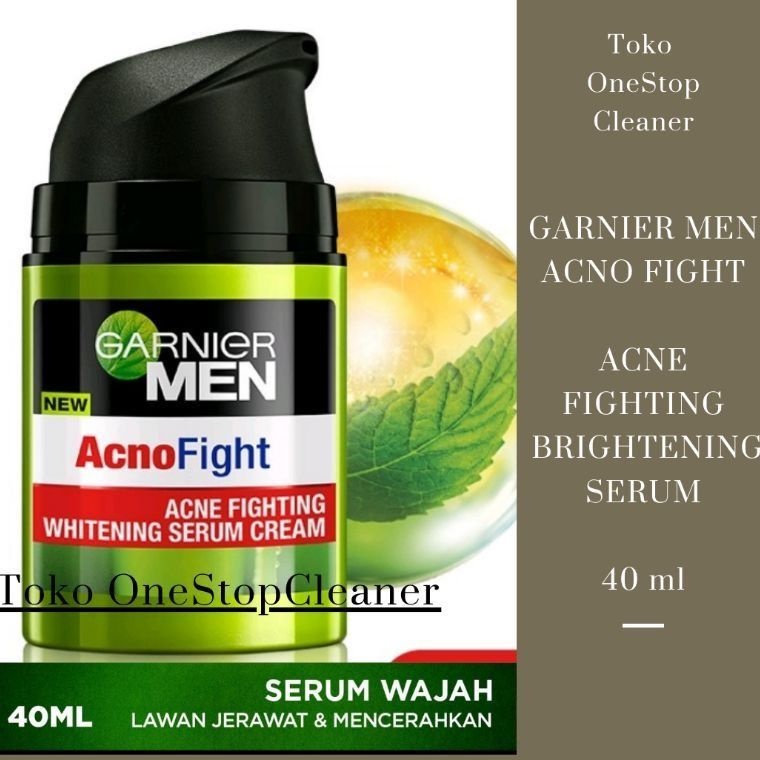 Garnier Men Acno Fight Acne Fighting Brightening Serum Cream Skin Care 40 ml Serum Wajah Pria Pember