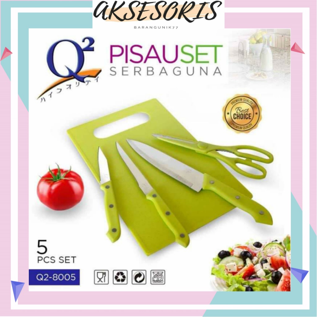 PISAU SET TELENAN / TALENAN 5PCS / PISAU GUNTING TELANAN / PISAU SERBAGUNA 5PCS Q2 8005 / Q2-8005