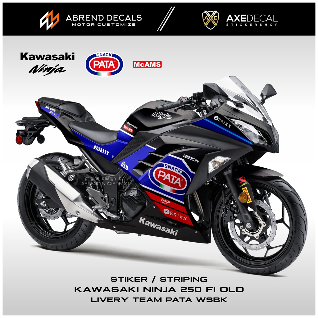 Stiker Motor Kawasaki Ninja 250 Fi Old Livery Team Pata WSBK / Striping Ninja Fi / Stock Decal