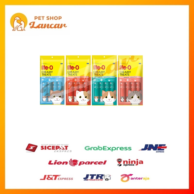 MeO Me-O Creamy Treats Snack Makanan Kucing isi 4 pcs / 15gr x 4