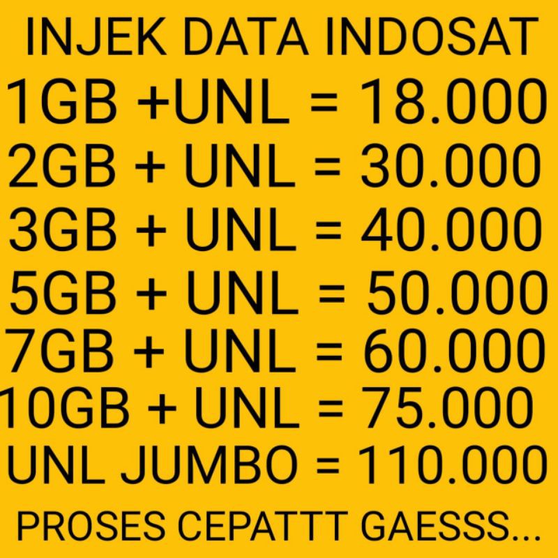 Wajib Unreg Promo Injek Indosat Paket Data Unlimited Freedom Shopee Indonesia